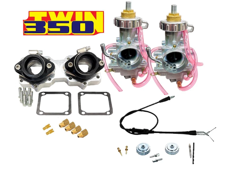 Banshee Stock Carbs W/ TORS Removal kit Aftermarket 26mm Carb Billet Manifolds - Image 1 of 2