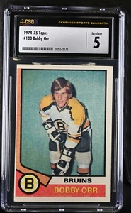 1974-75 Topps #100 Bobby Orr Boston Bruins - CSG 5 Ex - Bild 1 von 2