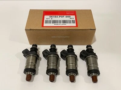 4 OEM NEW FUEL INJECTORS 06164-P0F-000 FOR 93-96 PRELUDE 2.2L Foto 1 de 4