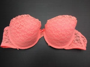 36C Gilly Hicks Women's Hot Pink Lace Padded Underwire Back Closure Bra 1A - Picture 1 of 10