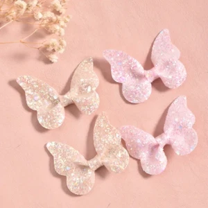 NWT Large Lot of 23 Butterfly Themed Glittery Hair Bow Clips in 2pc & 4pc Sets - Picture 1 of 10