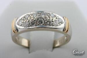 Pierścionek z brylantowym diamentem 14k 585 białe złoto brylanty rozm. 49 0,35ct #