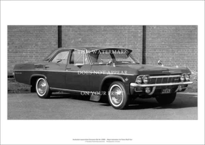 Chevrolet Bel Air 1966 A3 estampado artístico - auto de personal de la RAAF - 42 x 29 cm póster - Imagen 1 de 3