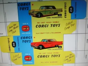 REPRODUCTION CORGI FORD THUNDERBIRD No 214 BOX - BOX ONLY - Picture 1 of 1