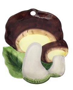 Retro Mushroom Ceramic Serving Dish Wall Hanging Hand Painted Cottage Farmhouse - Picture 1 of 11