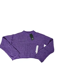 Wild Fable Purple Mock Collared Cropped Sweater XXSmall - Picture 1 of 3