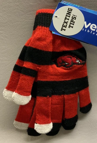 Arkansas Razerbacks-NCAAForever Collectibles-Knit Stretch Gloves Texting Tip NEW Cover