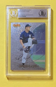 1997 BOWMAN'S BEST HIDEKI IRABU #149 AUTHENTIC AUTO BECKETT CERTIFIED YANKEES