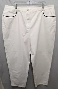 Vintage Susan Bristol Jeans 22W 42/27 weiß Denim schwarzer Besatz 5 Pocket Hongkong - Bild 1 von 10