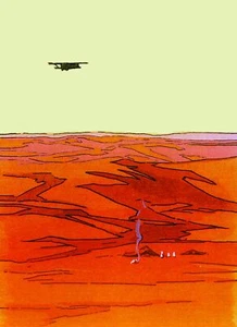 6349.Landscape Airplane fly over red desert Poster.Wall Art Decorative.Design - Picture 1 of 1