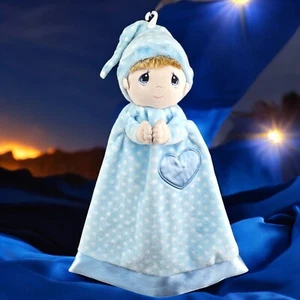 VTG Precious Moments Lovey Blanket Security Lovie Blue Boy Praying Angel Baby - Picture 1 of 10
