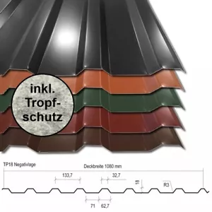 Trapezblech Dachplatten Dachbleche 0,5mm 1. WAHL 19,48 €/m² Antitropf Vlies - Bild 1 von 12