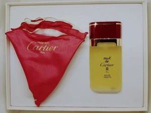 ❤️Cartier MUST II 2 DE CARTIER SET 1.7oz 50ml.Eau de Toilette & mini hankechief - Picture 1 of 8