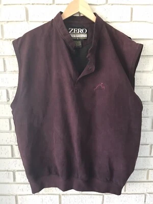 ZERO RESTRICTION Men Golf Windbreaker Vest Burgundy 1/4 Snap Sz L Microfiber EUC - Image 1 of 4