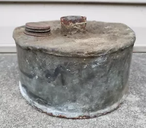 Antique Early Hand Made Primitive Tin Soldered Oil Kerosene Burner Heater Can - Picture 1 of 11