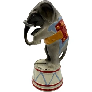 Vintage Iron Souvenir Elephant Coin Bank Cast Iron Circus Animal Washington DC - Picture 1 of 9
