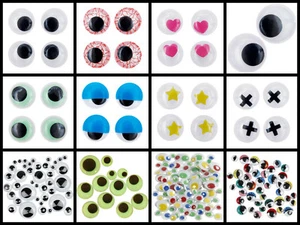 Wackelaugen Kunststoff Augen bunt o. klassisch verschiedene Größen ab 2St - Bild 1 von 13