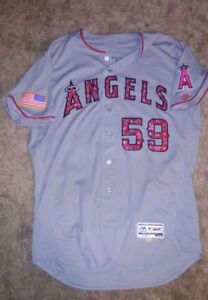 RARE 4th of July Los Angeles Angels GAME USED JERSEY Juan Graterol Baseball 2017