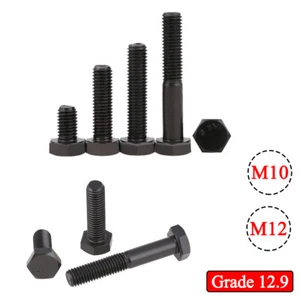 M10 M12 Hex Head Bolts High Tensile Screws DIN 933 Grade 12.9 Full / Half Thread - Picture 1 of 8