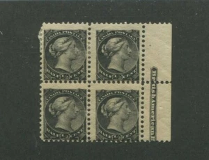 1882 Canada Postage Stamp #34 Mint Hinged Original Gum Block of 4 - Picture 1 of 2