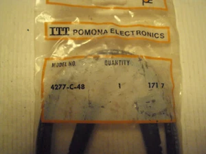 Coax patch jumper cable; Pomona 4277-C-48 BNC female to BNC female 4ft RG-58C/U - Picture 1 of 2