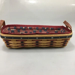 Longaberger Proudly American Cracker Basket Old Glory Flags Cracker Muffin Liner - Picture 1 of 9