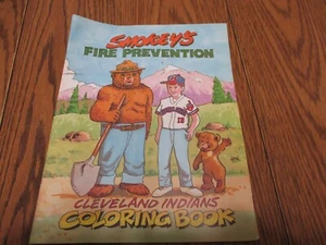 smokey's fire prevention cleveland indians coloring book 1988 chief wahoo - Picture 1 of 6