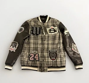 Reason Herren Tartan Varsity Patch Arbeitsjacke Größe Medium Wolle - Bild 1 von 11