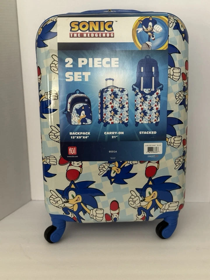 Sonic the hedgehog 2 piece Luggage set ✅BRAND NEW!!!! - Image 1 of 3