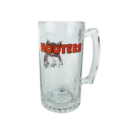 Vintage Hooters Logo Large Beer Glass Bar Mug 24 OZ Owl Stein Mancave Gift - Image 1 of 4