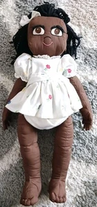 Schöne handgefertigte 22 Zoll afroamerikanische Puppe mit Gelenken Beinen & Armen geflochtenes Haar ❤️ - Bild 1 von 7