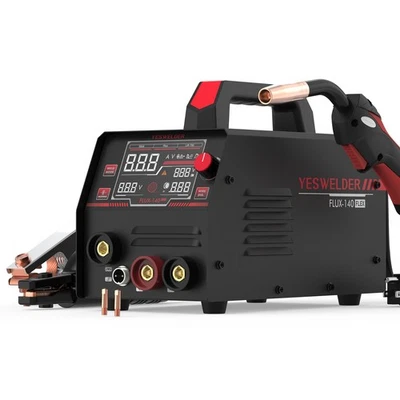 Soldador 140A MIG 110V, 3-en-1 núcleo de flujo/elevador TIG/Stick, pantalla LED grande, IGBT Foto 1 de 4