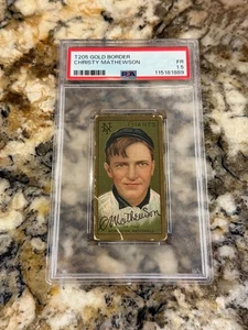 Christy Mathewson 1911 T205 Gold Border Rare Polar Bear Back PSA 1.5 Centered - Picture 1 of 2