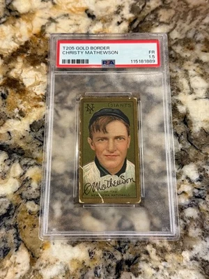 Christy Mathewson 1911 T205 borde dorado raro oso polar trasero PSA 1,5 centrado Foto 1 de 2