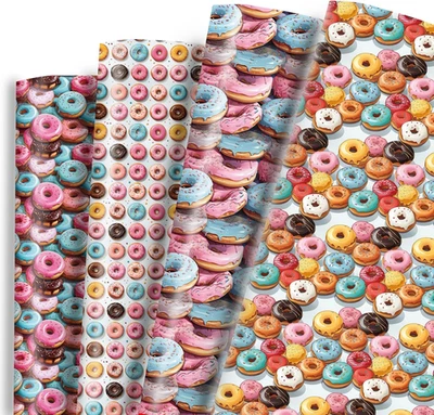 Donut Wrapping Paper for Girls Women Kids Birthday Baby Shower Holiday - 12 Shee - Image 1 of 4