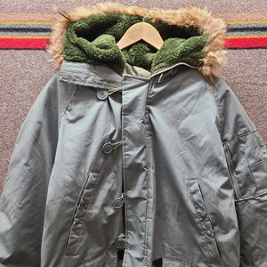 VTG Arctic Parka Flight Type N-3B Style Mens Medium Green Fur Hood Jacket - Picture 1 of 11