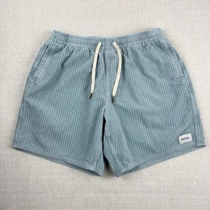 Rhythm Men's Size 32 Cord Jam Shorts Blue Corduroy 7" Preppy Surf Drawstring - Picture 1 of 11