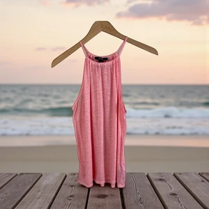 FOREVER 21 Women's Burn Out Halter Tank Top Pink XS Coquette Summer Fairy Ballet - Picture 1 of 9