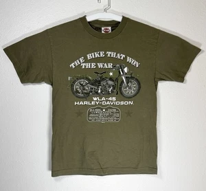 Harley Davidson T-Shirt Medium Olive Green Pearl Harbor Honolulu Hawaii T15 - Picture 1 of 15