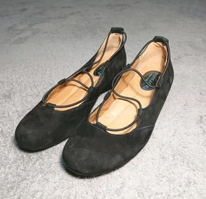 Montana Artisan Crafted Flats Women's Size 8.5M Black Leather Suede Strap Shoes - Picture 1 of 6