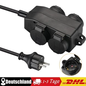 Steckdosenleiste 4-fach Außenbereich 2 Meter Outdoor Mehrfach Steckdose IP44 - Bild 1 von 8