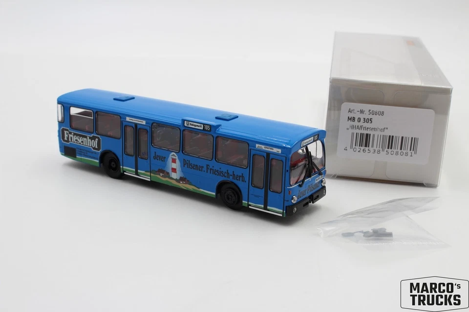 Brekina MB O 305 "Friesenhof" de Hamburgo Nº 50808 1:87 /BRN1487 Foto 1 de 1