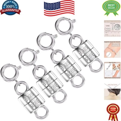 Conversor de fecho magnético prata 925 - Perfeito para colares e pulseiras - Imagem 1 de 4