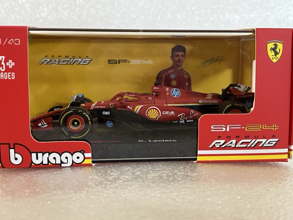 Bburago Formula 1 F1 Ferrari SF24 Charles Leclerc Diecast Car 1 43