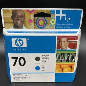 NEW SEALED BOX Genuine HP 70 Matte Black/Cyan Printhead (C9404A) - Photo 1/2