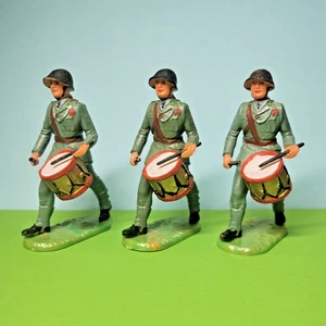 Konvolut, Elastolin, 7 cm, Schweizer Armee, 3 Trommler im Marsch, sehr selten! - Bild 1 von 7