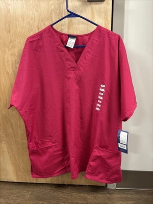cherokee scrubs women top XL Raspberry Traditional Classic Style NWT - Image 1 of 4