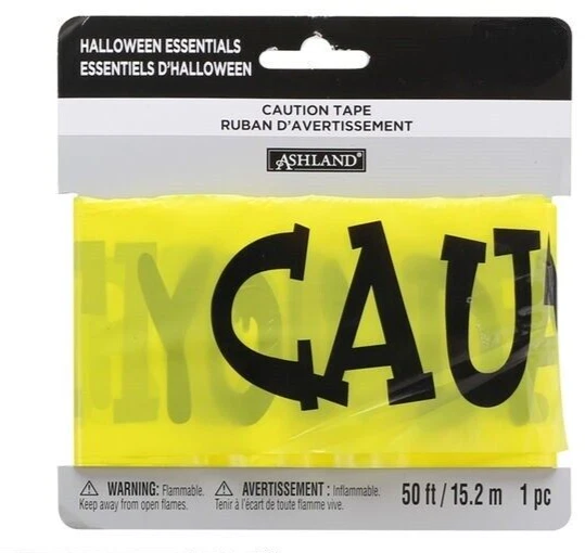 Banner CINTA DE PRECAUCIÓN ASHLAND Halloween Essentials, 3" x 50 pies, ENTRA SI TE ATREVES Foto 1 de 2