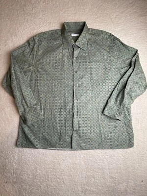 Bullock Jones Shirt Mens Gray Geometric Casual Button Up Long Sleeve Cotton XXL - Image 1 of 4