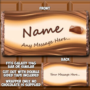 Chocolate Bar Wrapper Personalised fits Galaxy Birthday Father's Day idea Dad